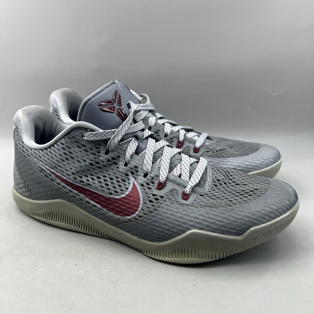 Nike Kobe 11 Lower Merion Basketball Shoes Men Size 11 Gray Comfort Low Sneakers